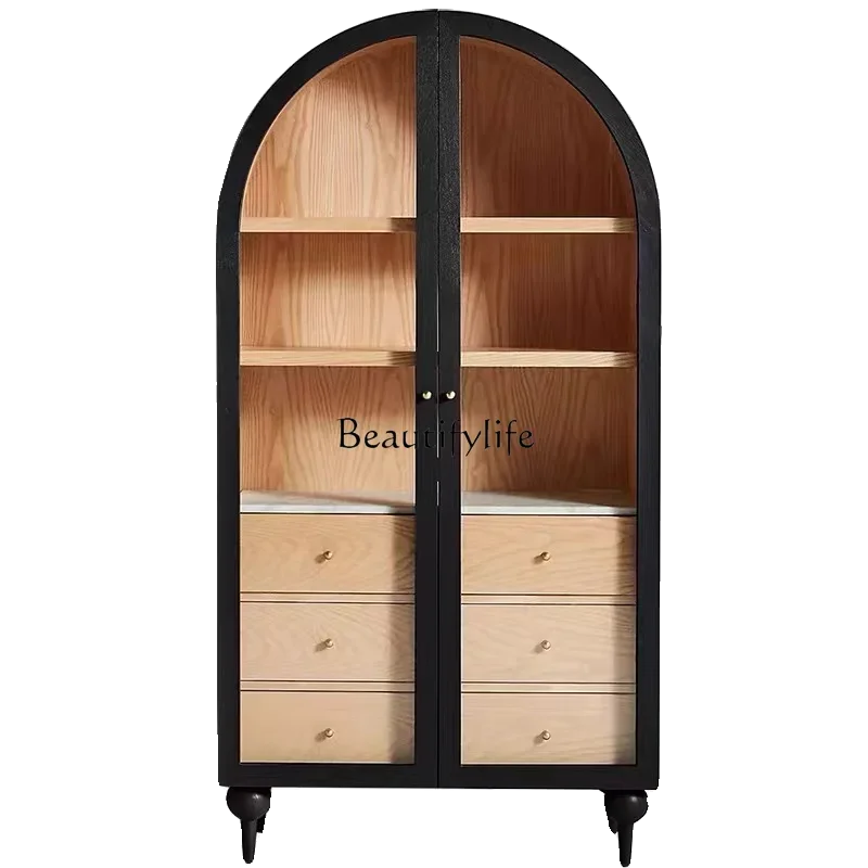 *FG44American solid wood arched wine cabinet French retro black edge cabinet Nordic glass
*FG44American solid wood arched wine cabinet French retro black edge cabinet Nordic glass