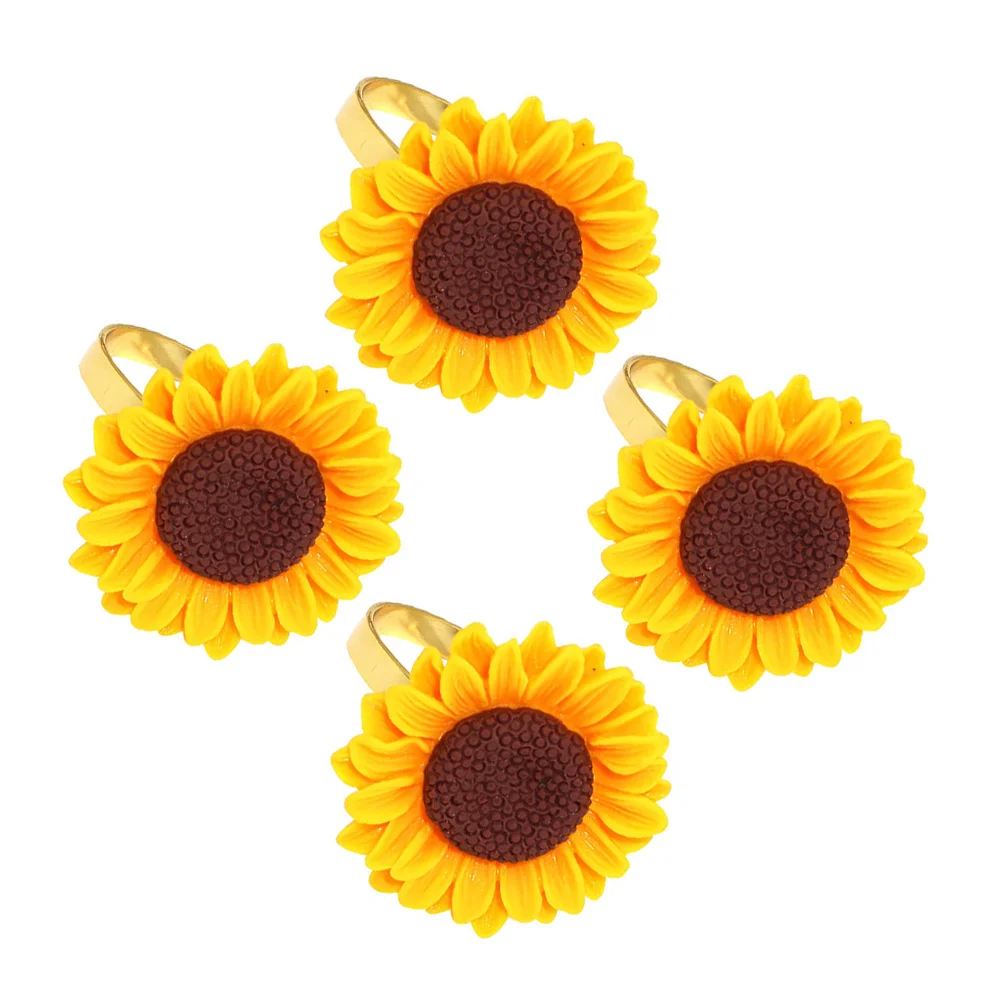 4 Pcs Yellow Sunflower Napkin Rings Realistic Design Metal Alloy Hotel Party Wedding Table Decoration Napkins Buckle
4 Pcs Yellow Sunflower Napkin Rings Realistic Design Metal Alloy Hotel Party Wedding Table Decoration Napkins Buckle