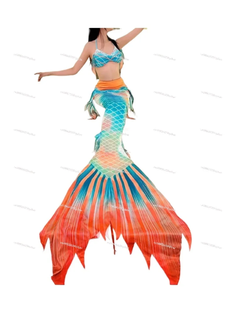Mermaid diving bronzing mermaid tail swimsuit aquarium photo bright children's swimming fish tail set
Mermaid diving bronzing mermaid tail swimsuit aquarium photo bright children's swimming fish tail set