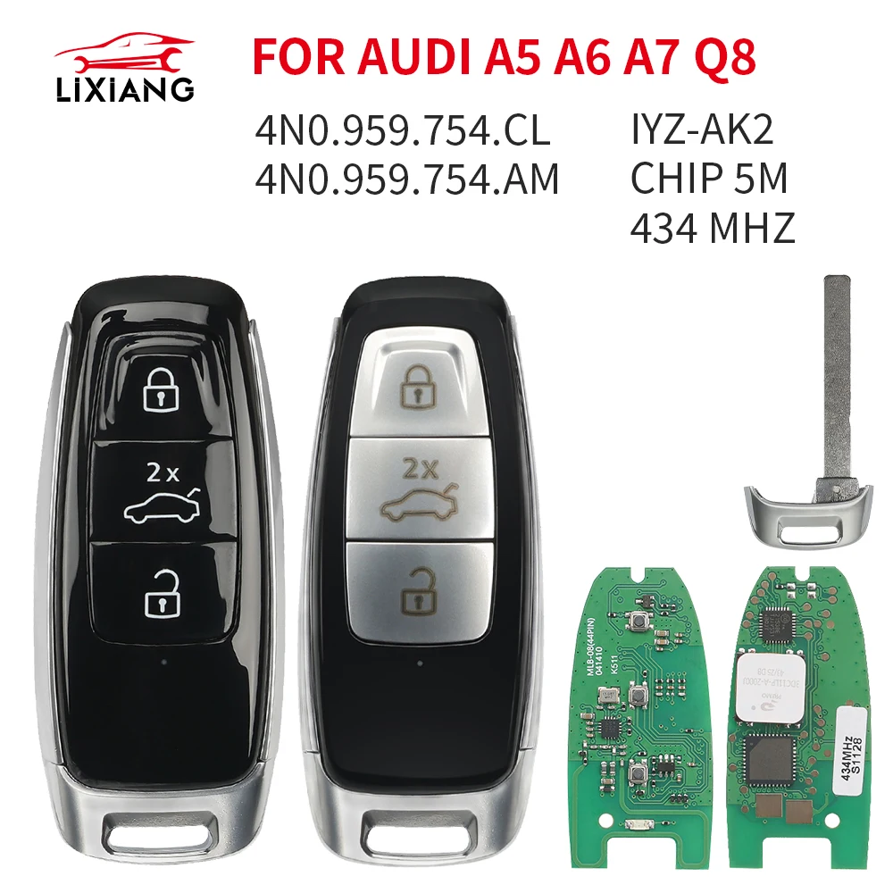 Умный автомобильный ключ Lixiang KEYDIY MLB08 IYZ-AK2 4N0959754AM/CL 5M CHIP 434MHz с 3 кнопками для AUDI A5 A6 A7 Q8 2019+
Умный автомобильный ключ Lixiang KEYDIY MLB08 IYZ-AK2 4N0959754AM/CL 5M CHIP 434MHz с 3 кнопками для AUDI A5 A6 A7 Q8 2019+