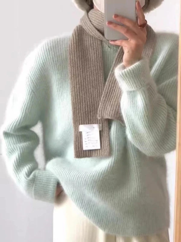 Japanese Sle Thi Soft Loose Women's Knitted Sweater Inner Wear een Color Autumn Winter Faion Casual Comfortable Top
Japanese Sle Thi Soft Loose Women's Knitted Sweater Inner Wear een Color Autumn Winter Faion Casual Comfortable Top