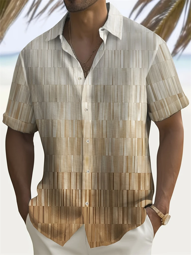 Мужская повседневная рубашка на пуговицах размера плюс, свободная рубашка с короткими рукавами и лацканами с градиентным принтом для летнего пляжного отдыха, футболка
Мужская повседневная рубашка на пуговицах размера плюс, свободная рубашка с короткими рукавами и лацканами с градиентным принтом для летнего пляжного отдыха, футболка