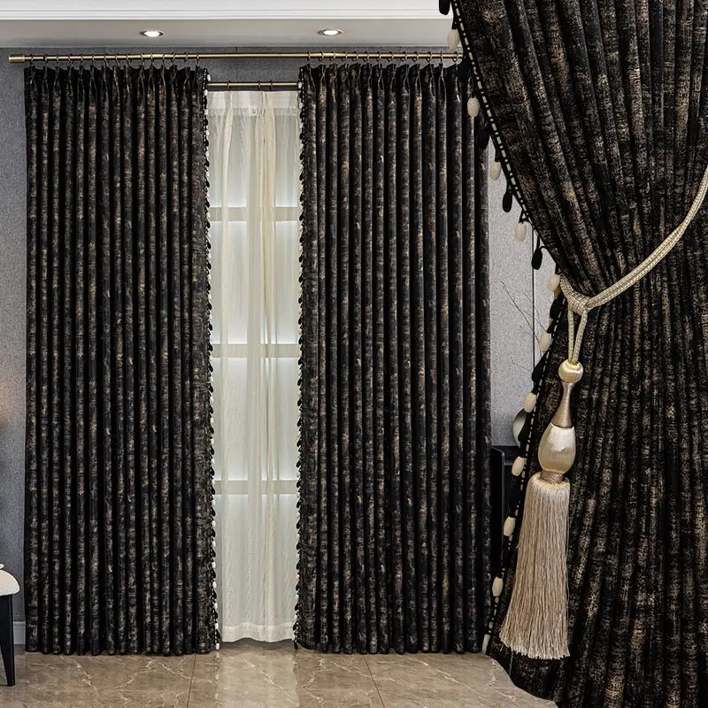 Italian Luxury Thick Jacquard Black Gold French Middle Ancient Style cloth blackout curtain tulle drape C2199
Italian Luxury Thick Jacquard Black Gold French Middle Ancient Style cloth blackout curtain tulle drape C2199