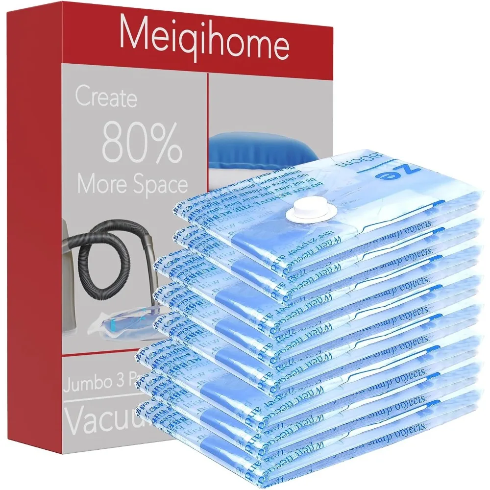 10 Pack Vacuum Storage Bags with Hand Pump Space Saver Bags Airtight Compression Storage for Clothes Bedding Comforters Blankets Pillows Seasonal Clothes Travel Storage Organizer for Closet Home Under Bed
10 Pack Vacuum Storage Bags with Hand Pump Space Saver Bags Airtight Compression Storage for Clothes Bedding Comforters Blankets Pillows Seasonal Clothes Travel Storage Organizer for Closet Home Under Bed