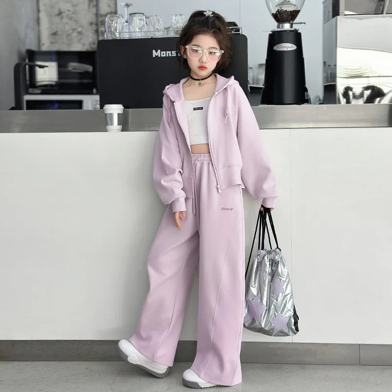Children Girls Two-piece Tracksuit Simple Solid Long Sleeve Kid Girl Set Zipper Hooded Coat+Drawstring Sweatpant 4-14Y Girl Suit
Children Girls Two-piece Tracksuit Simple Solid Long Sleeve Kid Girl Set Zipper Hooded Coat+Drawstring Sweatpant 4-14Y Girl Suit