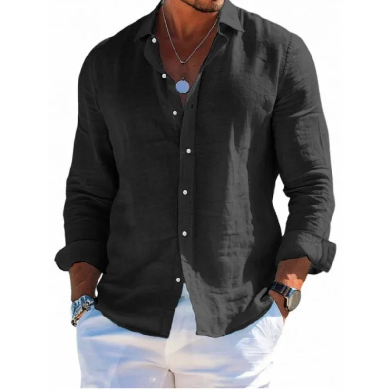 Men's Linen Button Down Shirt Casual Long Sleeve Lapel Solid Loose Shirt Tops New 2026 Spring Summer Men Beach Vacation Shirts
Men's Linen Button Down Shirt Casual Long Sleeve Lapel Solid Loose Shirt Tops New 2026 Spring Summer Men Beach Vacation Shirts