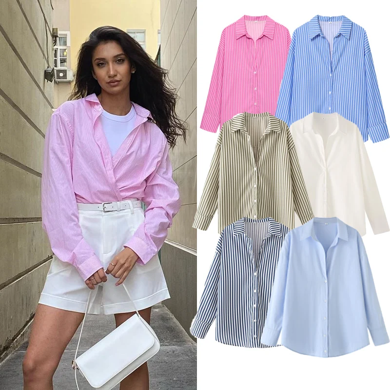 2025 Spring Autumn New Fashion Women's Oversized Striped Long Sleeve Blouse Loose Fit Soft Fabric Casual Daily Wear Office Wear
2025 Spring Autumn New Fashion Women's Oversized Striped Long Sleeve Blouse Loose Fit Soft Fabric Casual Daily Wear Office Wear
