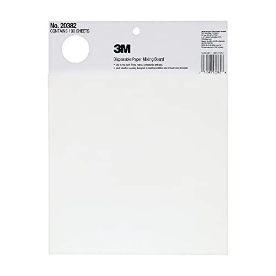 Disposable Paper Mixing Board Non Porous Solvent Resistant Non Soak Large Sheet 10 in x 13 in 100 Sheets/Board
Disposable Paper Mixing Board Non Porous Solvent Resistant Non Soak Large Sheet 10 in x 13 in 100 Sheets/Board