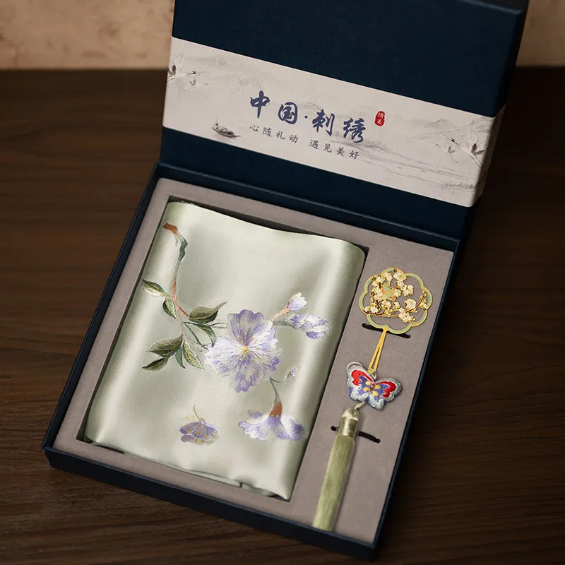 Xiumei Pure Silk Scarf & Bookmark Set, Embroidered Silk Scarf, Creative Gift & Exquisite Souvenir
Xiumei Pure Silk Scarf & Bookmark Set, Embroidered Silk Scarf, Creative Gift & Exquisite Souvenir