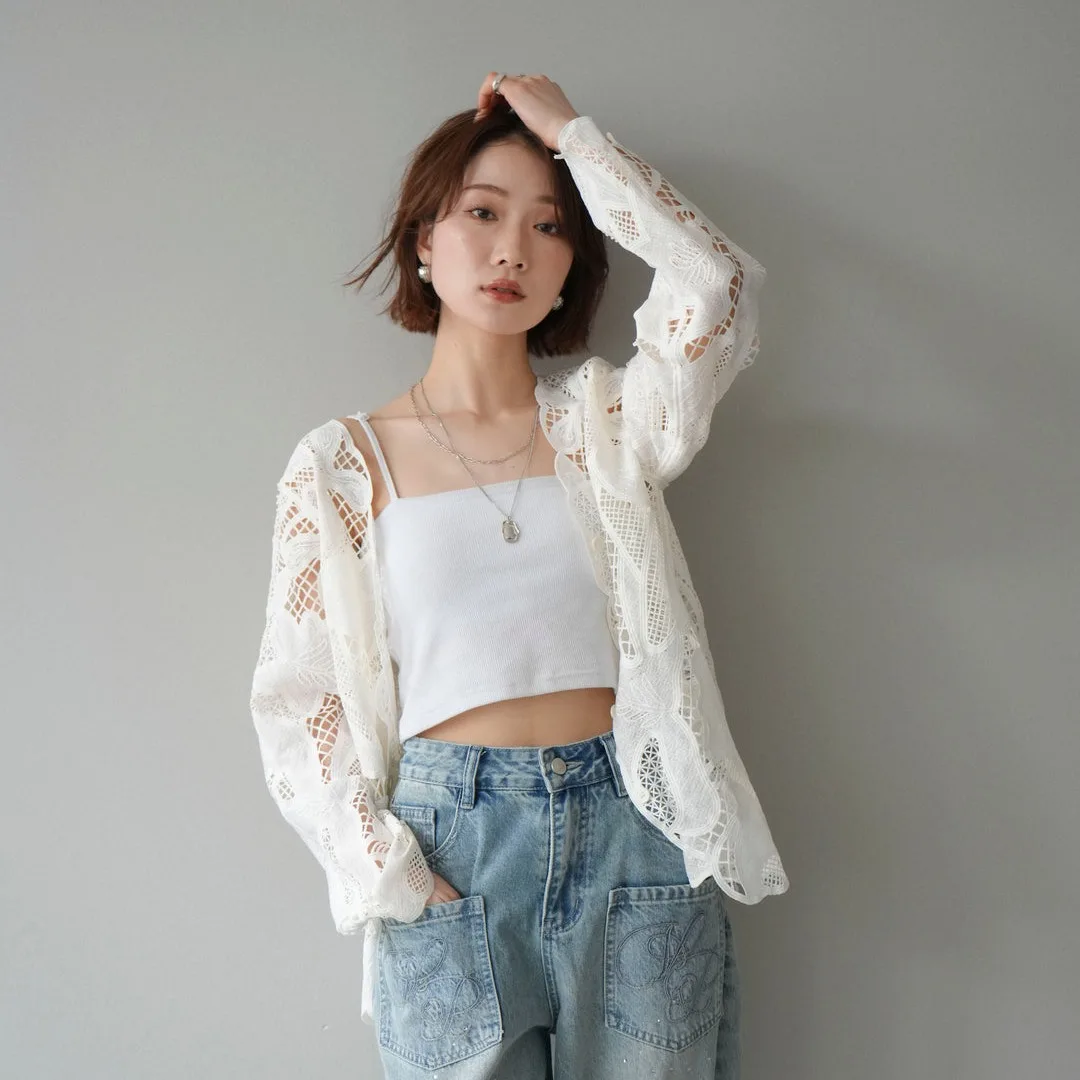 Korean Style Chic Summer New Hollow out Fashion Small Open Cardigan Air Conditioning Shirt Women's Lace Top Tank Top
Korean Style Chic Summer New Hollow out Fashion Small Open Cardigan Air Conditioning Shirt Women's Lace Top Tank Top