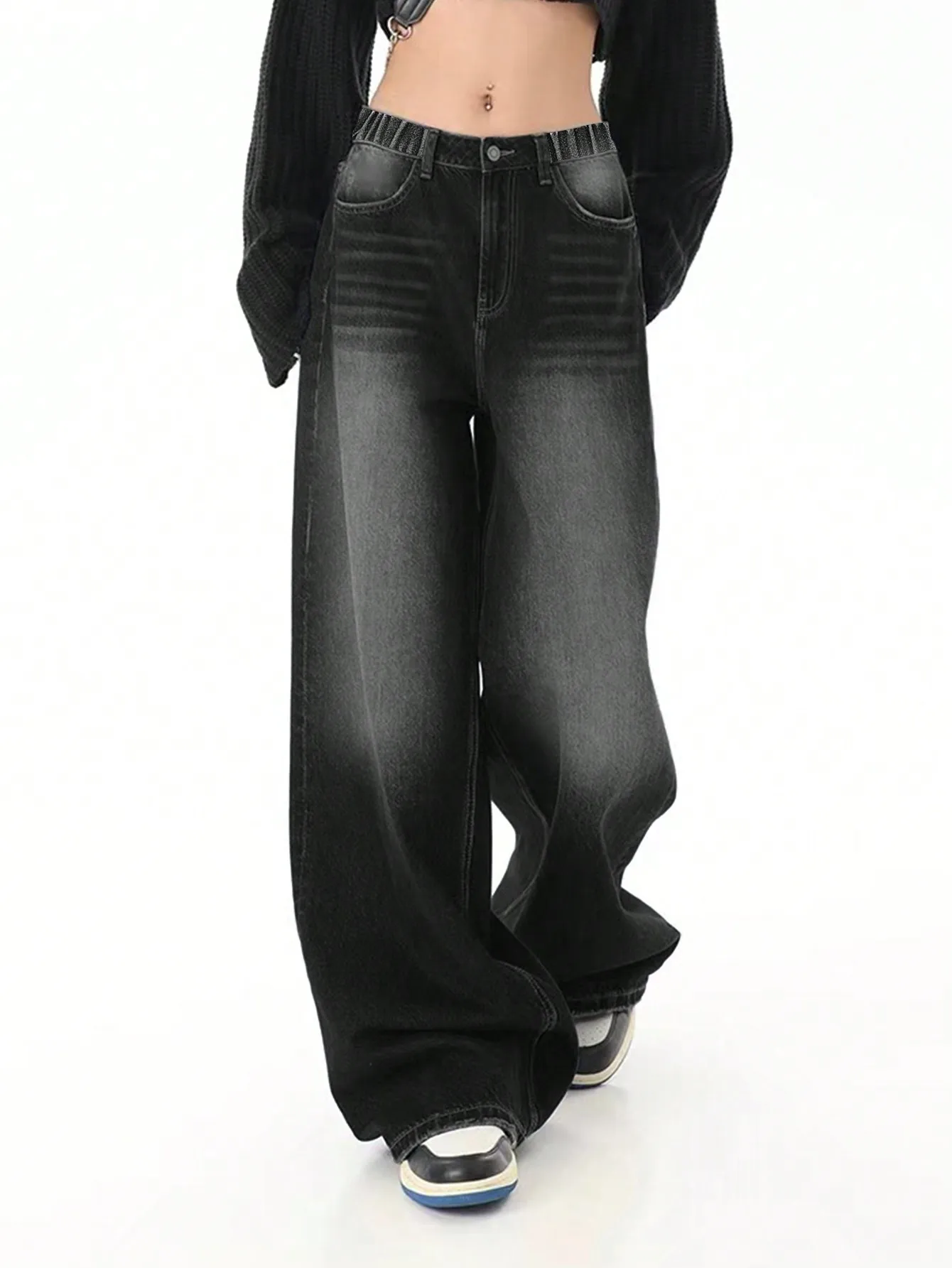 Tween & Teen Girls Black Vintage Wash Relaxed Full-Length Straight-Leg Jeans - Casual Versatile Youth Denim Pants
Tween & Teen Girls Black Vintage Wash Relaxed Full-Length Straight-Leg Jeans - Casual Versatile Youth Denim Pants