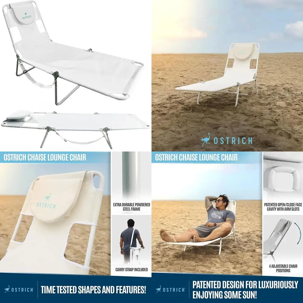 Portable Outdoor Reclining Chaise Lounger, 72x22 Inches, Ideal for Patio, Beach, Lawn, Camping, and Pool Tanning Spots
Portable Outdoor Reclining Chaise Lounger, 72x22 Inches, Ideal for Patio, Beach, Lawn, Camping, and Pool Tanning Spots