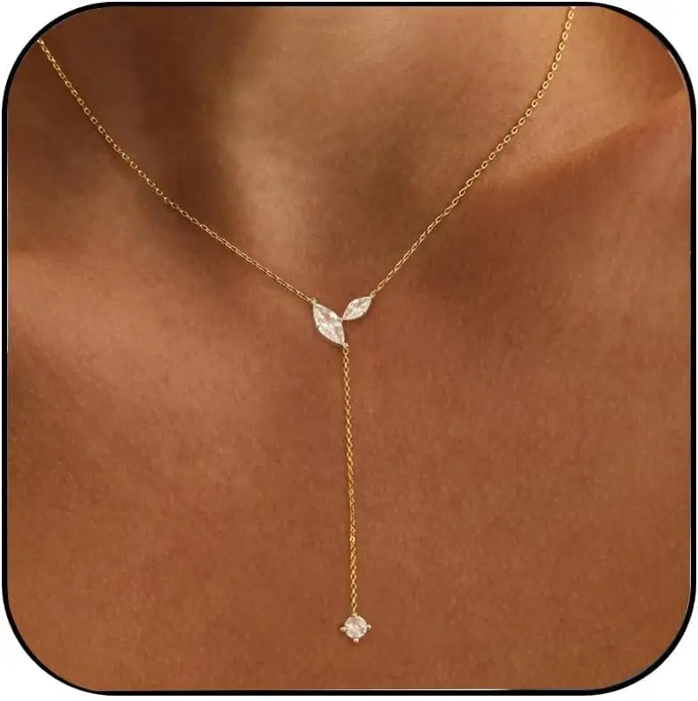 Long Gold Necklace for Women Dainty Lariat 14K Plated Clover Star Teardrop CZ Y Shaped Drop Cute Trendy Prom Formal Summer
Long Gold Necklace for Women Dainty Lariat 14K Plated Clover Star Teardrop CZ Y Shaped Drop Cute Trendy Prom Formal Summer