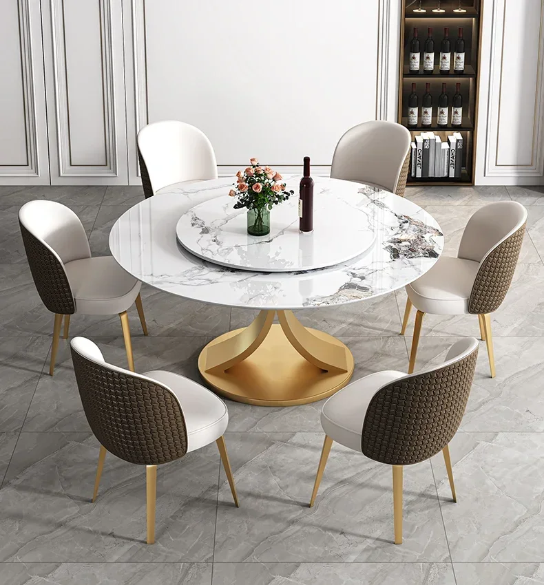 Light luxury rock plate round table combination modern simple small family round table with turntable round table for 10 people
Light luxury rock plate round table combination modern simple small family round table with turntable round table for 10 people