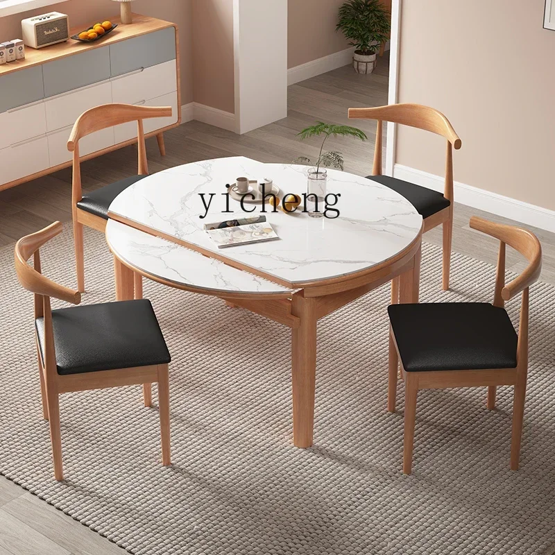 ZK Nordic style all-solid wood rock slab dining table and chair combination home modern simple folding telescopic round table
ZK Nordic style all-solid wood rock slab dining table and chair combination home modern simple folding telescopic round table