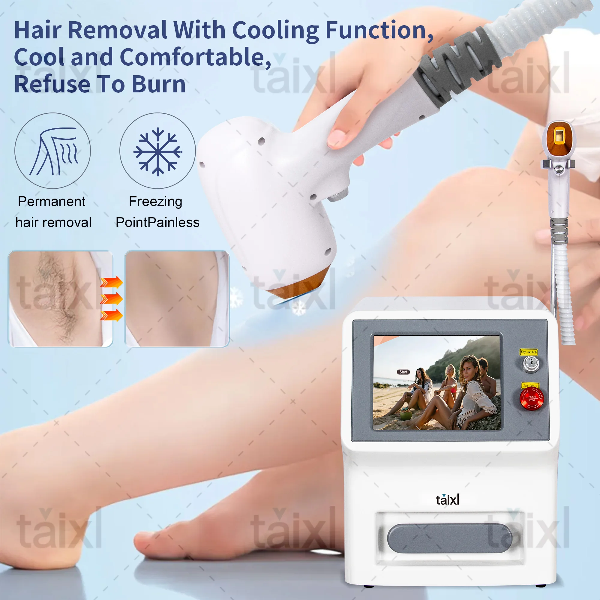 New Upgradel Alexandrite Ice Platinum Laser Hair Remover 3 wavelength Laser Permanent Painless Hair Removal Beauty Machine
New Upgradel Alexandrite Ice Platinum Laser Hair Remover 3 wavelength Laser Permanent Painless Hair Removal Beauty Machine