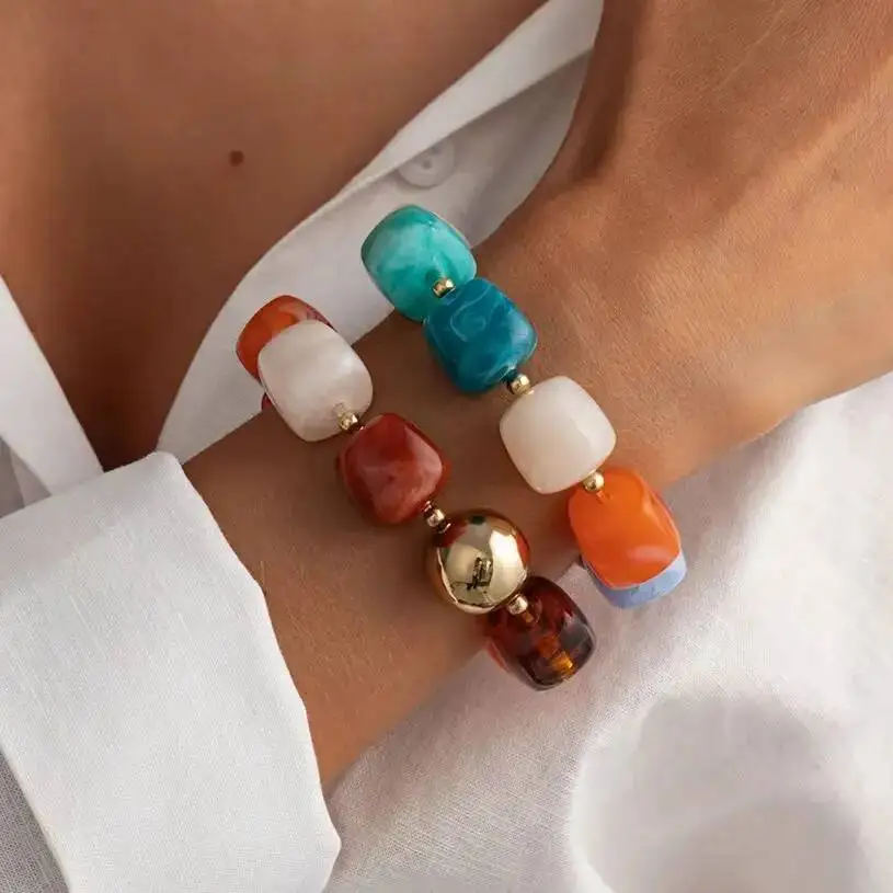 Ingemark 2Pcs/Set Retro Resin Beaded Bracelet for Women Bohemian Stackable Acrylic Elastic Bangle 2026 New Jewelry Accessories
Ingemark 2Pcs/Set Retro Resin Beaded Bracelet for Women Bohemian Stackable Acrylic Elastic Bangle 2026 New Jewelry Accessories