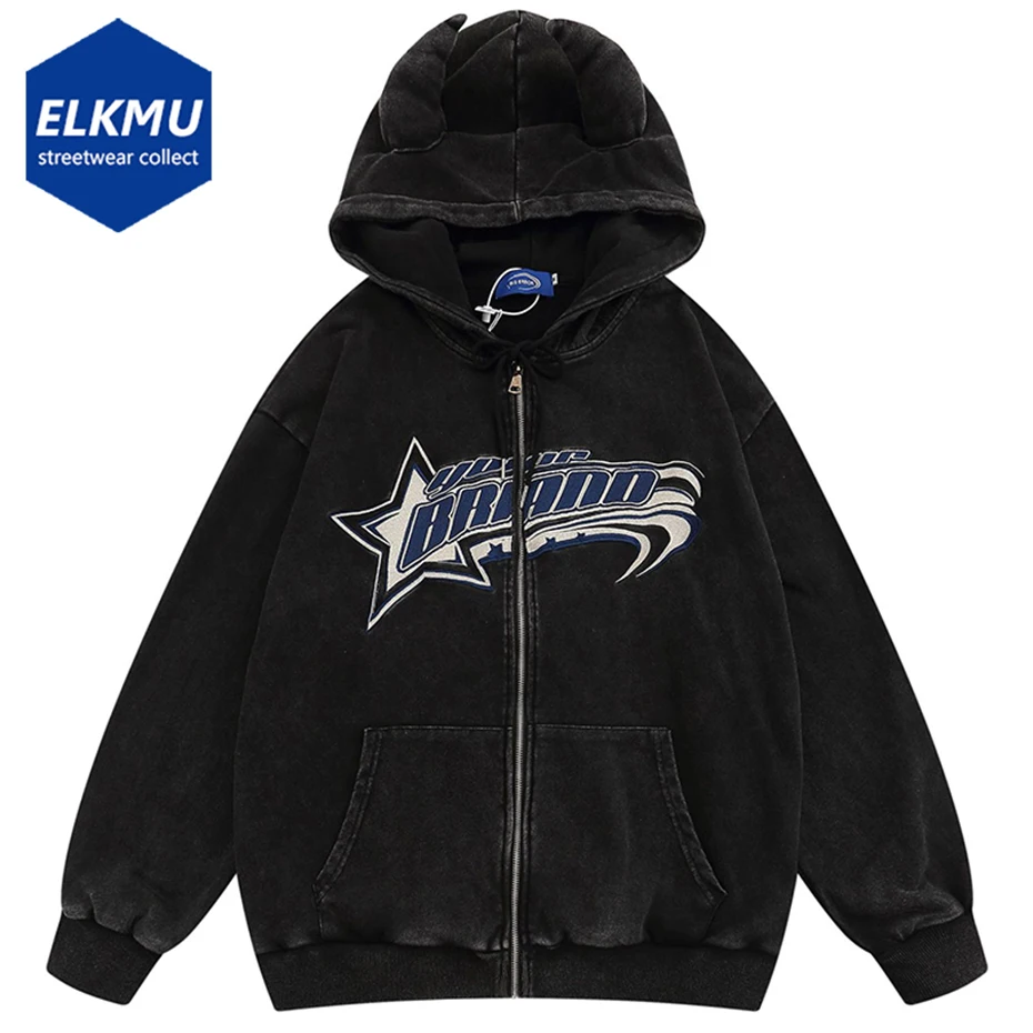 Men Vintage Star Hoodie with Evil Horn Embroidery Loose Zipper Streetwear Sweatshirt Harajuku Oversized Hip Hop Hoodie Y2K
Men Vintage Star Hoodie with Evil Horn Embroidery Loose Zipper Streetwear Sweatshirt Harajuku Oversized Hip Hop Hoodie Y2K
