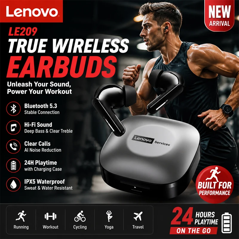 New Lenovo LE209 Wireless Bluetooth 6.0 Earphone Noise Reduction Sport HiFi Headphones Ultra Long Endurance Gaming Headset
New Lenovo LE209 Wireless Bluetooth 6.0 Earphone Noise Reduction Sport HiFi Headphones Ultra Long Endurance Gaming Headset