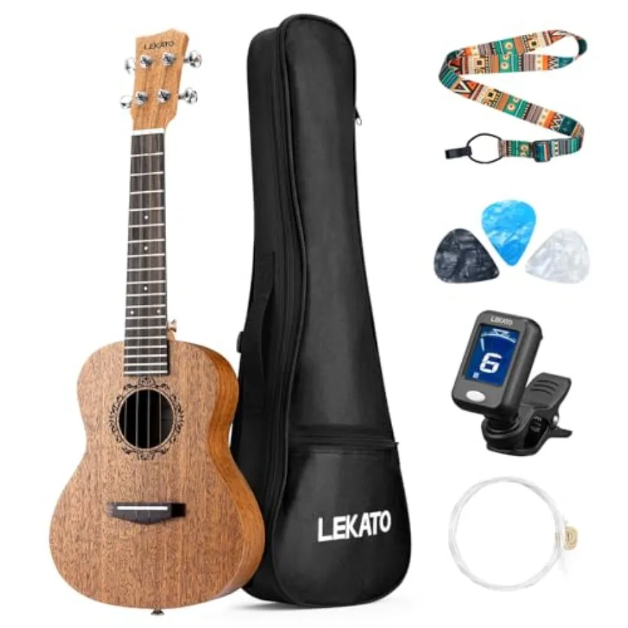 Concert Ukulele for Beginners: 23 Inch Mahogany, Natural Wood Tone, Includes Gig Bag, Tuner, Strap, Nylon Strings Picks
Concert Ukulele for Beginners: 23 Inch Mahogany, Natural Wood Tone, Includes Gig Bag, Tuner, Strap, Nylon Strings Picks