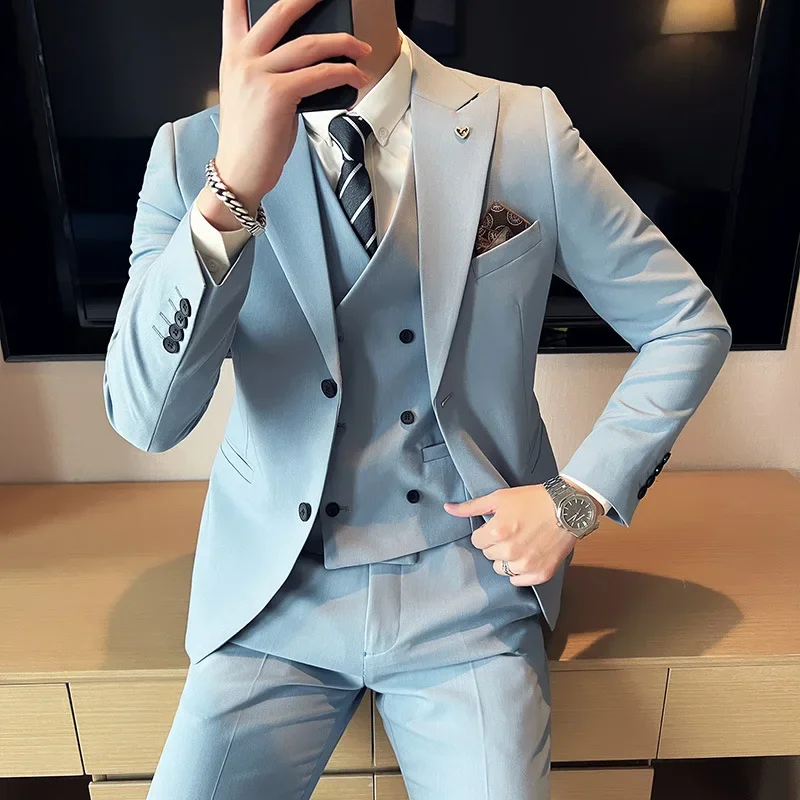 (Blazer+ Vest + Trousers) 2023 Latest Design Double Breasted Vest Men's Suit High Quality Business Simple Casual Dress Wedding
(Blazer+ Vest + Trousers) 2023 Latest Design Double Breasted Vest Men's Suit High Quality Business Simple Casual Dress Wedding
