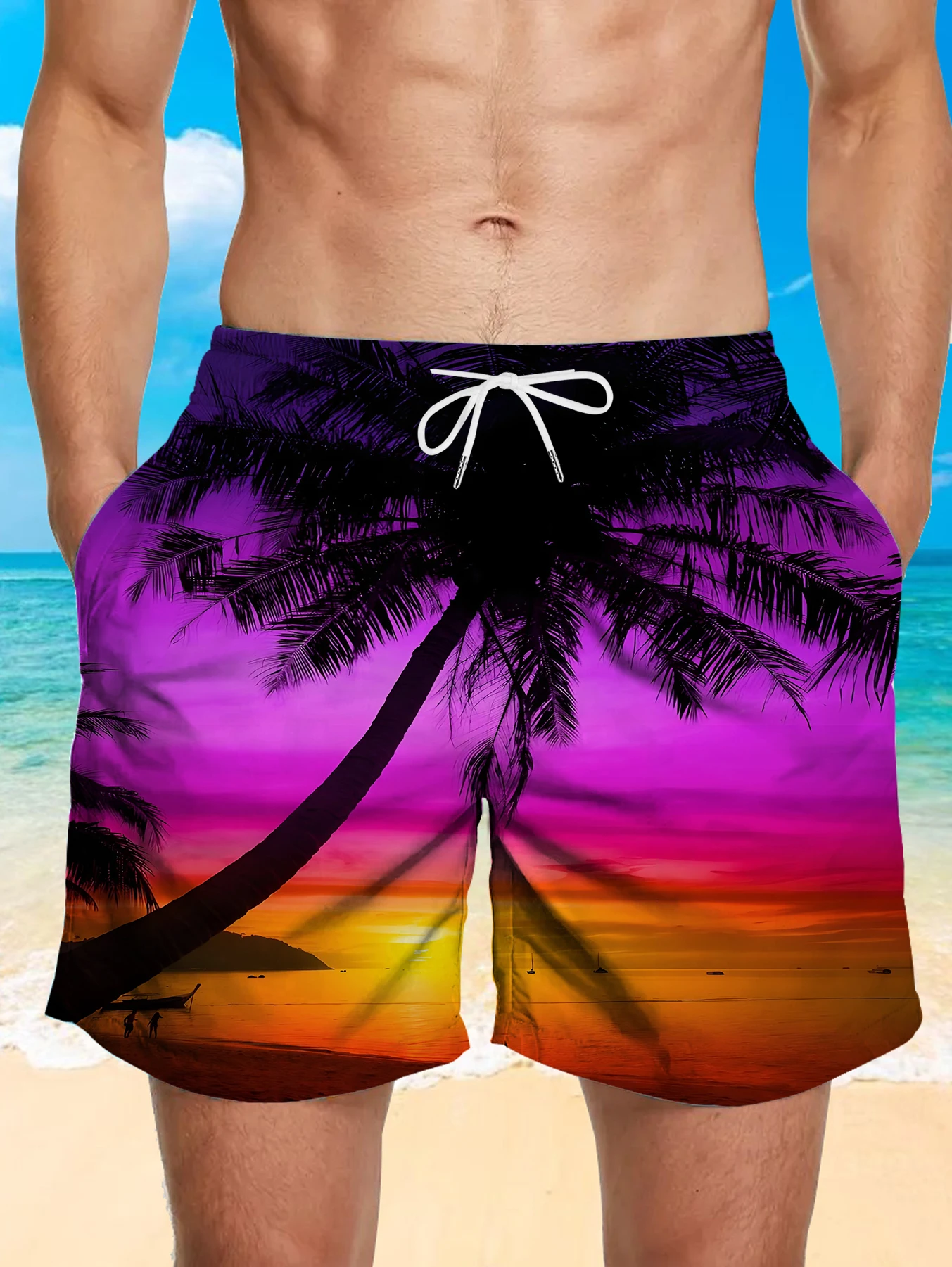 Elastic Waist Men Beach Shorts Full Digital Print Polyester Quick Dry Swimwear
Elastic Waist Men Beach Shorts Full Digital Print Polyester Quick Dry Swimwear