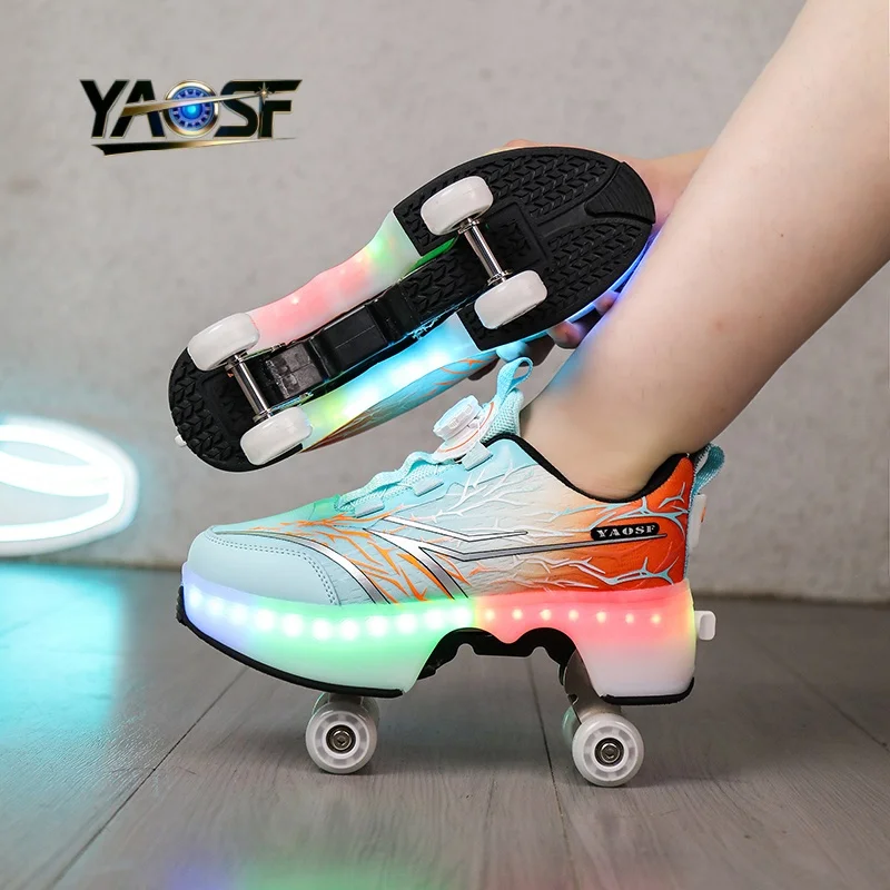 Upgraded version of children's and teenagers' walking shoes, equipped with one click retractable wheels and dual lighting pan ti
Upgraded version of children's and teenagers' walking shoes, equipped with one click retractable wheels and dual lighting pan ti