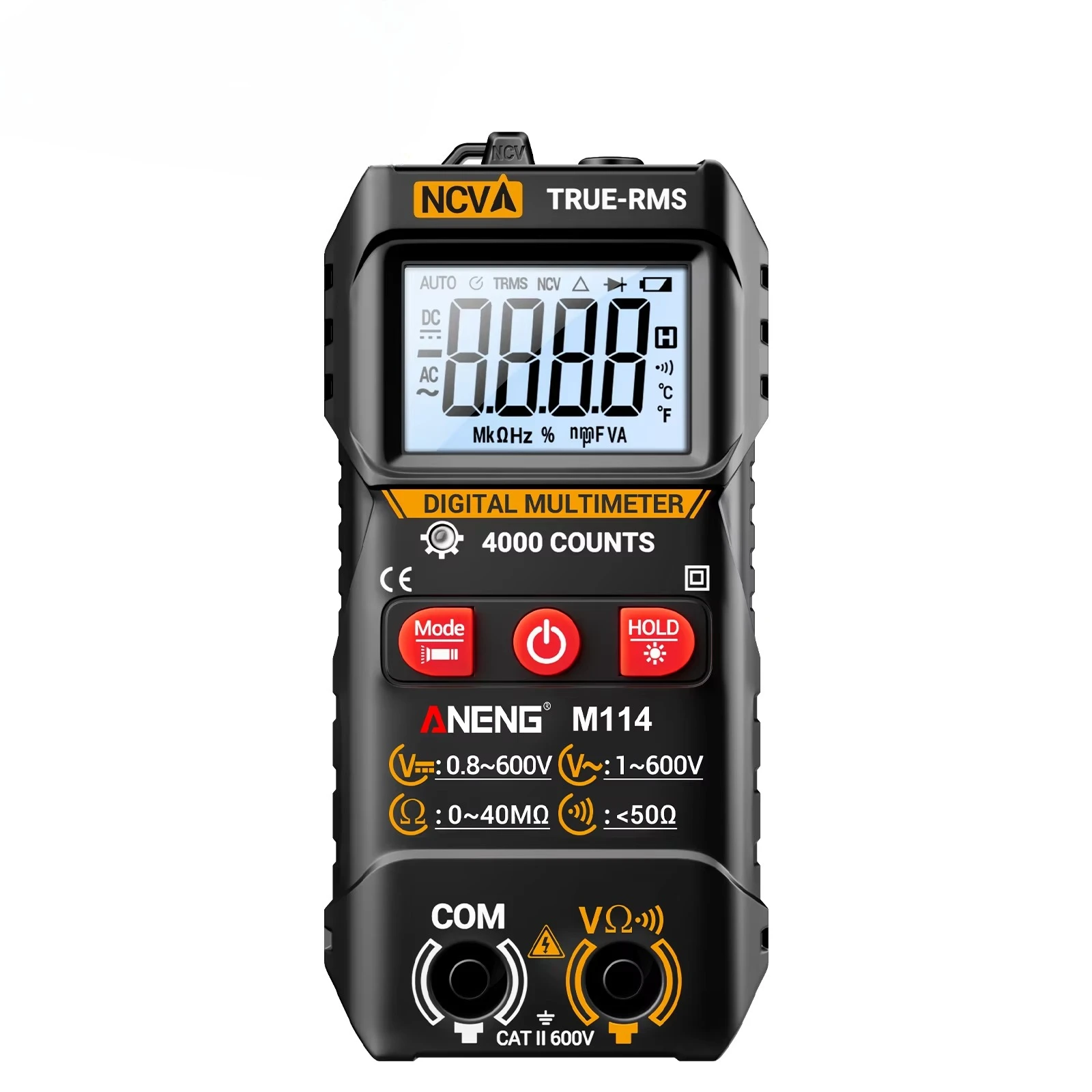 ANENG M114 Multimeter 600V AC/DC Voltage Tester NCV 40MΩ Resistance Meter 4000-Count Multimeter with True-RMS & Buzzer Tools
ANENG M114 Multimeter 600V AC/DC Voltage Tester NCV 40MΩ Resistance Meter 4000-Count Multimeter with True-RMS & Buzzer Tools