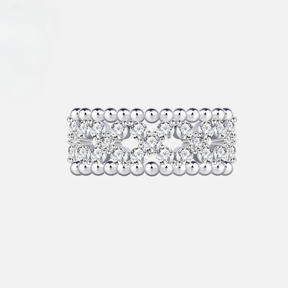 New design bead meets 925 silver ring, female index finger fashionable and high-end ring, wedding jewelry
New design bead meets 925 silver ring, female index finger fashionable and high-end ring, wedding jewelry