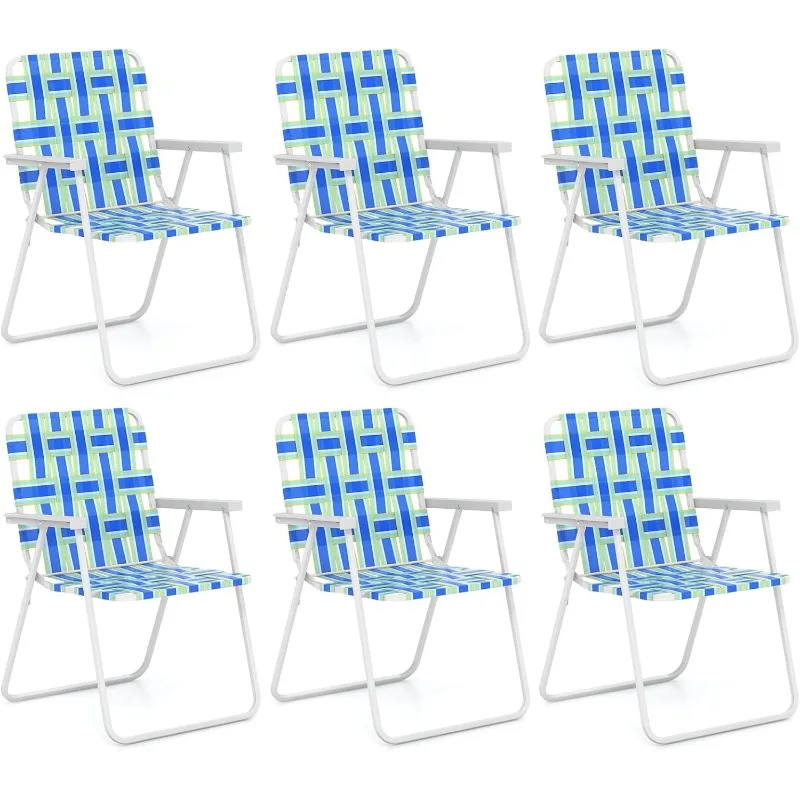 GYMAX Folding Chair, Patio Lawn Chair Set with Armrest, Indoor/Outdoor 6 Pack Webbed Lightweight Dinning Chair, Portable Beach
GYMAX Folding Chair, Patio Lawn Chair Set with Armrest, Indoor/Outdoor 6 Pack Webbed Lightweight Dinning Chair, Portable Beach