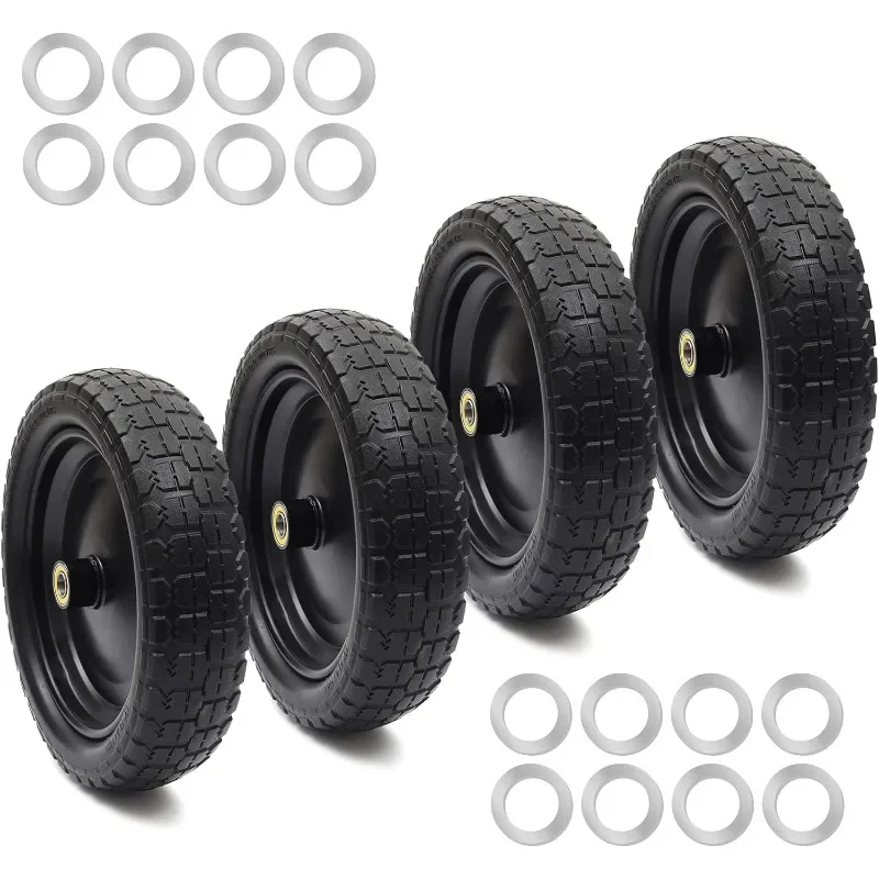 (4-Pack) 13" Flat Free Tire and Wheel - with 5/8" Axle Bore Hole, 2.17" Offset Hub - 13 Lnch Solid Wheels Compatible
(4-Pack) 13" Flat Free Tire and Wheel - with 5/8" Axle Bore Hole, 2.17" Offset Hub - 13 Lnch Solid Wheels Compatible