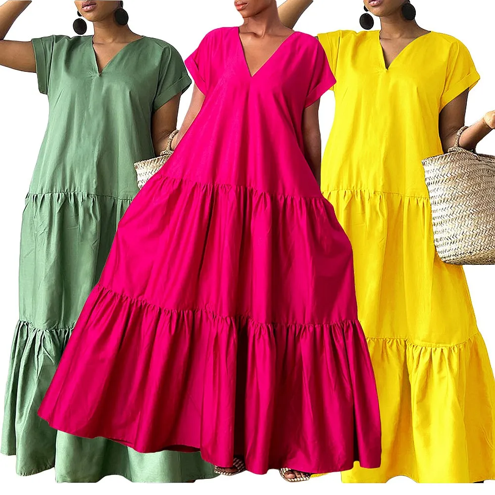 Multilayer Patchwork Solid Color Dress Spring Summer Dresses Women Casual Loose Maxi Dress
Multilayer Patchwork Solid Color Dress Spring Summer Dresses Women Casual Loose Maxi Dress