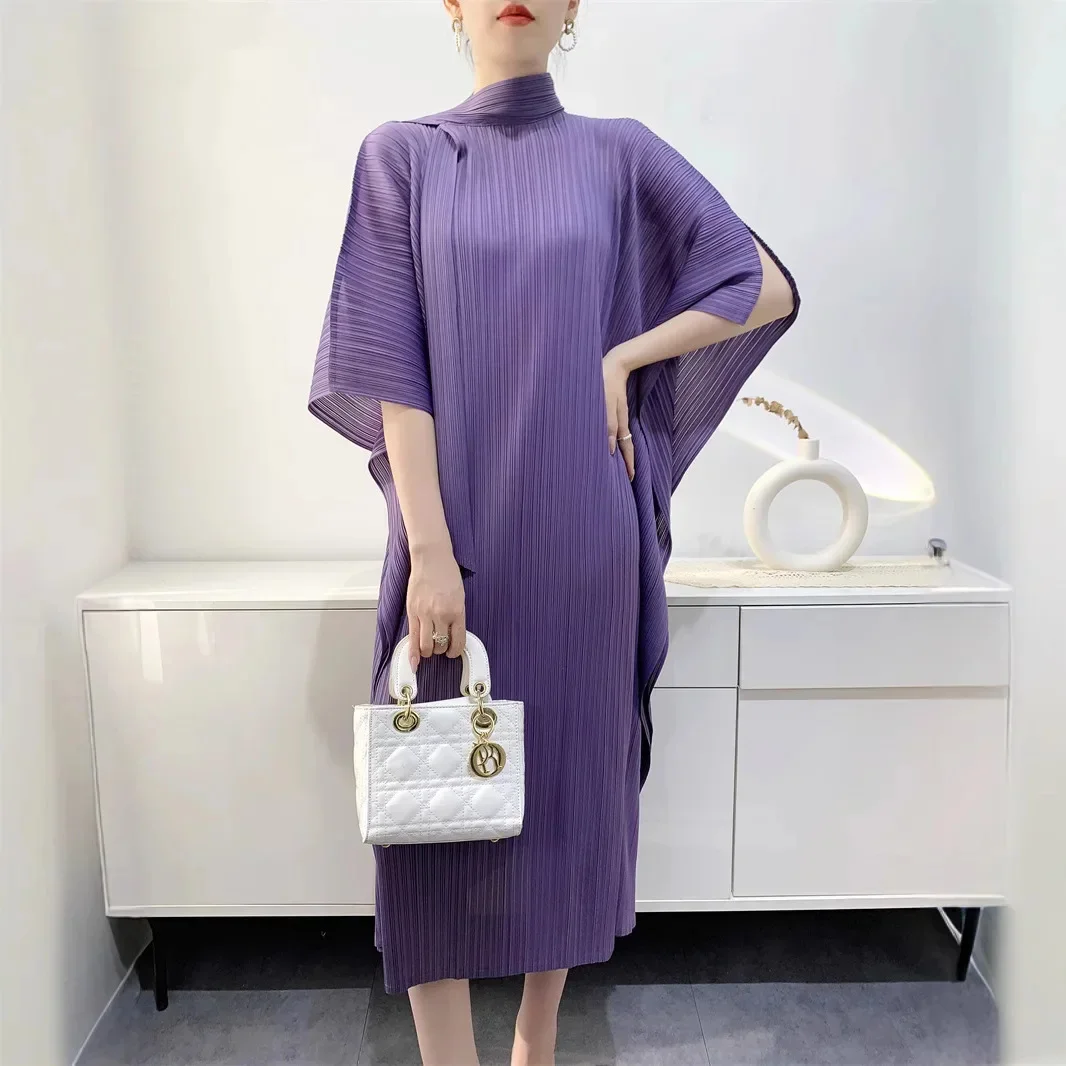 Женские платья Miyake Pleated Модное эластичное свободное платье с шарфом и рукавами «летучая мышь» плиссированное платье
Женские платья Miyake Pleated Модное эластичное свободное платье с шарфом и рукавами «летучая мышь» плиссированное платье