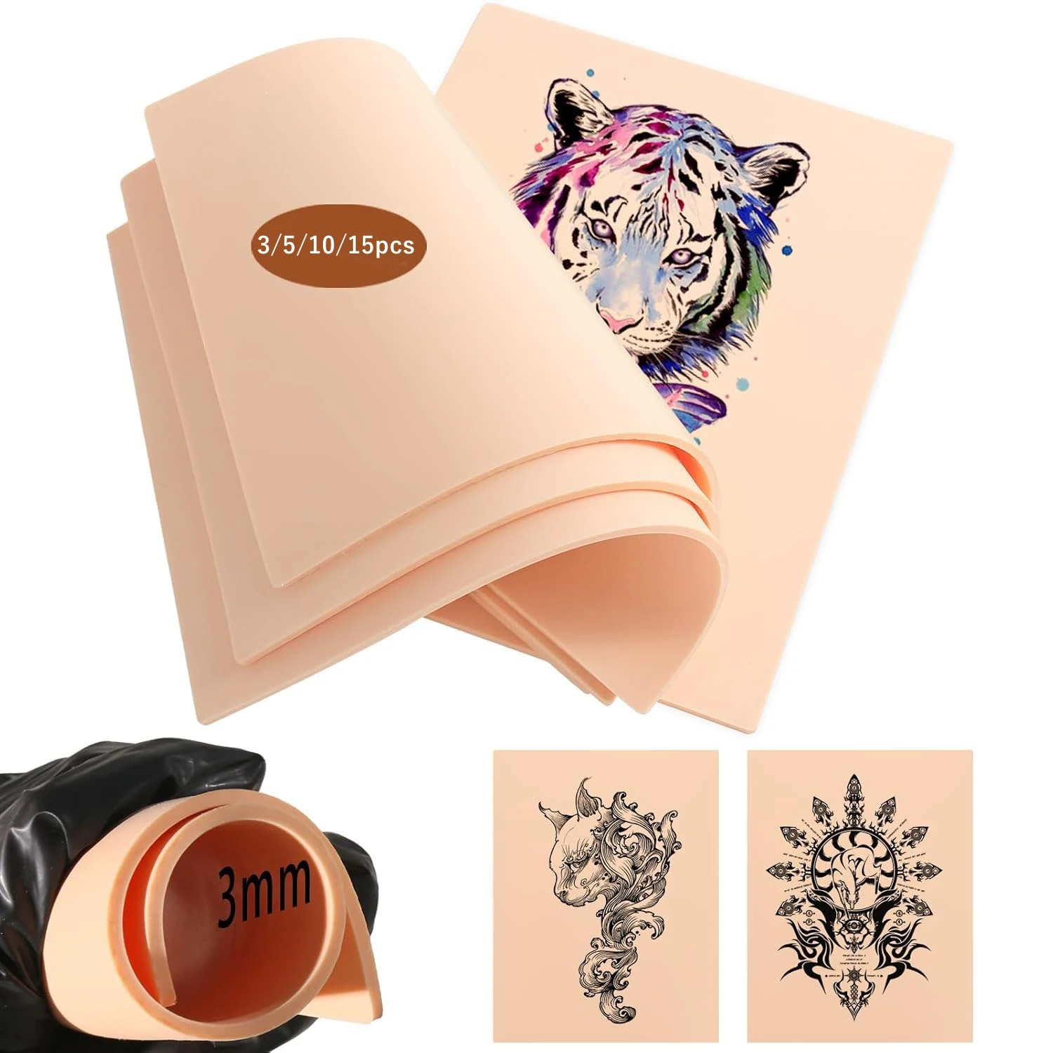 1/3/5/8/10/15pcs Tattoo Practice Skin 3MM Silicone Fake Skin Double-Sided for Permanent Makeup Training Supply Tattoo Accessory
1/3/5/8/10/15pcs Tattoo Practice Skin 3MM Silicone Fake Skin Double-Sided for Permanent Makeup Training Supply Tattoo Accessory