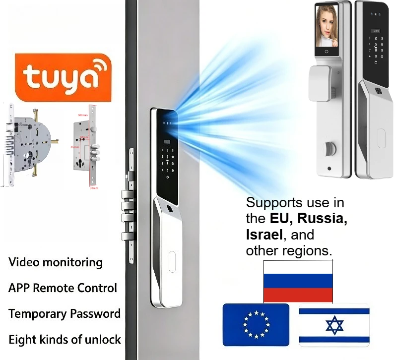 2026 New Tuya App HP-02 Smart Lock Fingerprint Face Unlock Aluminum, Steel Door Smart Lock, Multilingual Lock For Euro Israel Ru
2026 New Tuya App HP-02 Smart Lock Fingerprint Face Unlock Aluminum, Steel Door Smart Lock, Multilingual Lock For Euro Israel Ru