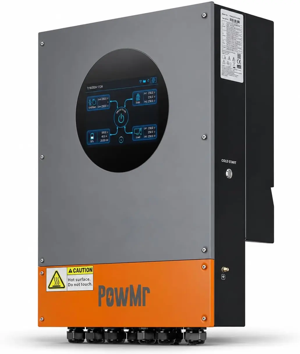 PowMr 6600W Solar Inverter 48V DC to 220V/230V AC Pure Sine Wave Power Inverter Built-in 135A MPPT Controller, Hybrid Inverter for Home RV Off-Grid System, for 48V Lead Acid and Lithium Battery
PowMr 6600W Solar Inverter 48V DC to 220V/230V AC Pure Sine Wave Power Inverter Built-in 135A MPPT Controller, Hybrid Inverter for Home RV Off-Grid System, for 48V Lead Acid and Lithium Battery