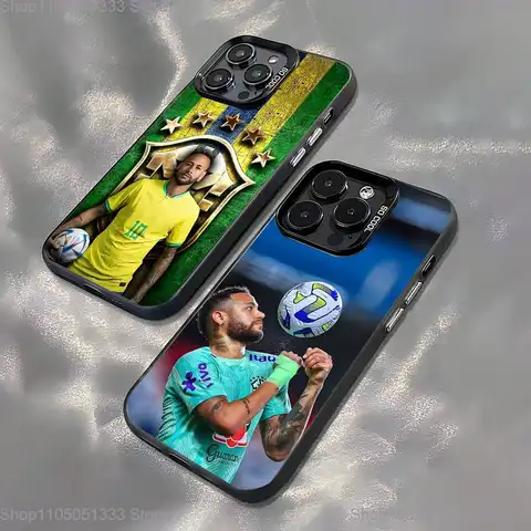 Cool Football Sport N-Neymar_S funda de teléfono para iPhone 16,15,14,13,12,11Pro, XS, Max, Plus, Mini, SE negro caramelo mate cubierta a prueba de golpes