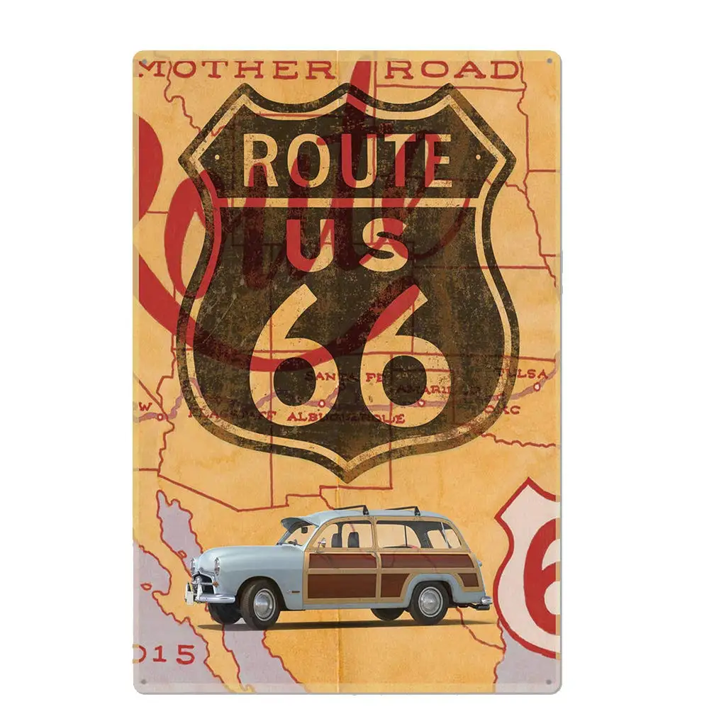 Винтажный дизайн, дорожный плакат Route 66, оловянные металлические знаки, настенное искусство | Толстая жестяная плита, печатный плакат, настенное украшение для гаража
Винтажный дизайн, дорожный плакат Route 66, оловянные металлические знаки, настенное искусство | Толстая жестяная плита, печатный плакат, настенное украшение для гаража