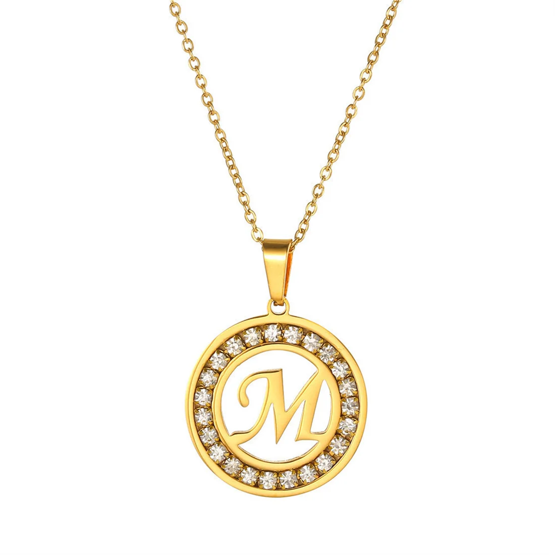 A-Z initial Letter Name Pendant Wholesale Female Gold Color Stainless Steel CZ Round Necklace for Women Jewelry Birthday Gift
A-Z initial Letter Name Pendant Wholesale Female Gold Color Stainless Steel CZ Round Necklace for Women Jewelry Birthday Gift