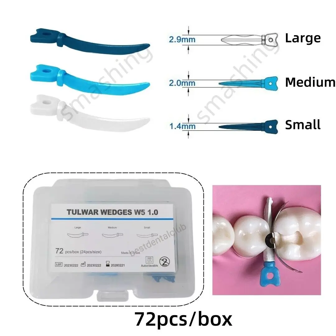 Dental Wedges Tooth Gap Wedge Tulwar Diastema Fitwith Palodent Plus Style Matrix 72Pcs/Box
Dental Wedges Tooth Gap Wedge Tulwar Diastema Fitwith Palodent Plus Style Matrix 72Pcs/Box