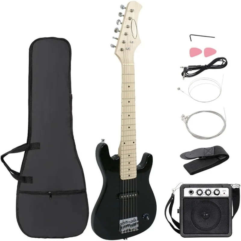 30 inch Kids Electric Guitar with 5w Amp, Gig Bag, Strap, Cable, Strings and Picks Guitar Combo Accessory Kit (Black)
30 inch Kids Electric Guitar with 5w Amp, Gig Bag, Strap, Cable, Strings and Picks Guitar Combo Accessory Kit (Black)