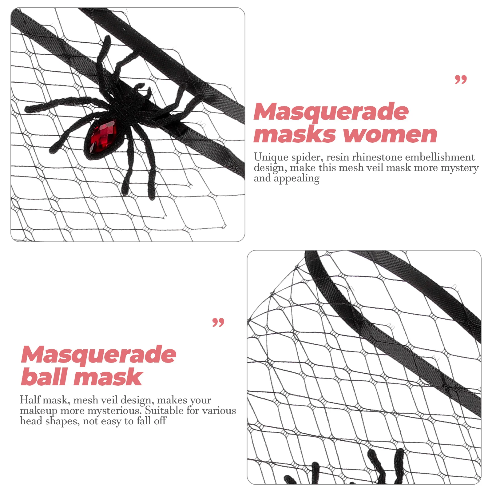 Spider Princess Mask Masquerade Venetian Half Face Veil Mesh Women Halloween Party Ball Rhinestone Resin Embellished Eye Cover
Spider Princess Mask Masquerade Venetian Half Face Veil Mesh Women Halloween Party Ball Rhinestone Resin Embellished Eye Cover