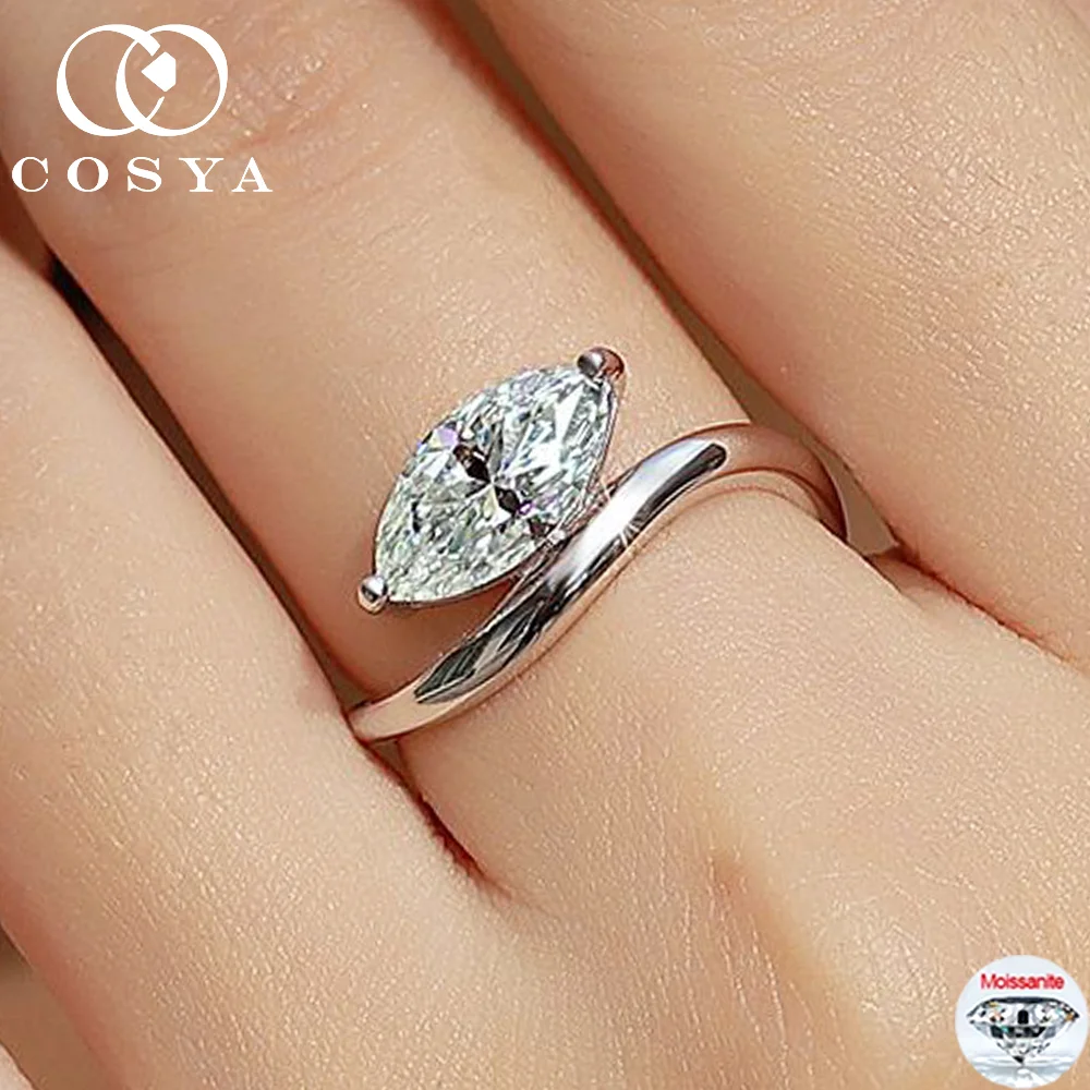 COSYA 2CT Marquise/Pear Cut Moissanite Solitaire Ring For Women S925 Silver D VVS Lab Diamond Wedding Jewelry
COSYA 2CT Marquise/Pear Cut Moissanite Solitaire Ring For Women S925 Silver D VVS Lab Diamond Wedding Jewelry
