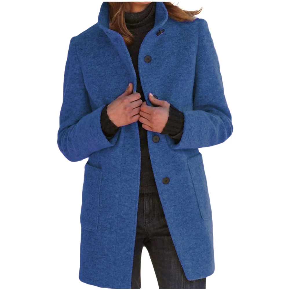 Long Sleeve Woman Retro Overcoat with Single Breasted Closure and Turtleneck Collar Featuring Pockets for Autumn and Winter Wear
Long Sleeve Woman Retro Overcoat with Single Breasted Closure and Turtleneck Collar Featuring Pockets for Autumn and Winter Wear