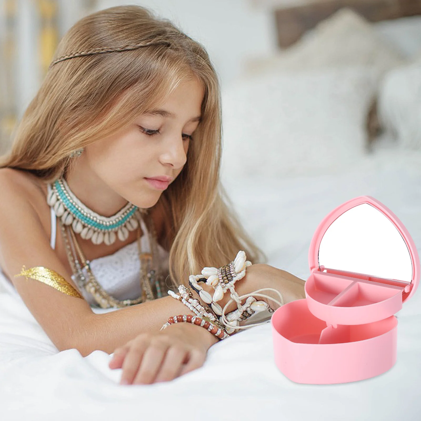 Heart Shaped Double Layer Jewelry Box With Mirror Cute Earrings Necklace Storage Organizer Decorative Case For Gift
Heart Shaped Double Layer Jewelry Box With Mirror Cute Earrings Necklace Storage Organizer Decorative Case For Gift