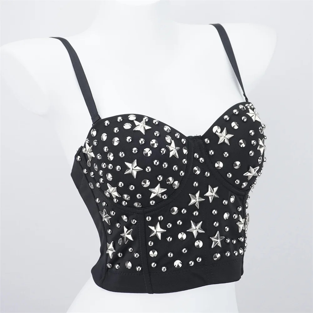 Sexy Five-Pointed Star Rivet Spaghetti Straps Chest Wrap Tube Top with Steel Ring Shaping Cartilage Waist Girdle Outerwear
Sexy Five-Pointed Star Rivet Spaghetti Straps Chest Wrap Tube Top with Steel Ring Shaping Cartilage Waist Girdle Outerwear