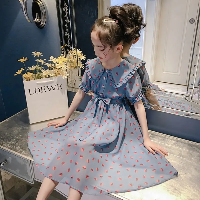 Summer Chiffon Dress2025New Ruffled Polka Dot Dress for Girls, Solid Color Short Sleeve Princess Dress with Hem
Summer Chiffon Dress2025New Ruffled Polka Dot Dress for Girls, Solid Color Short Sleeve Princess Dress with Hem