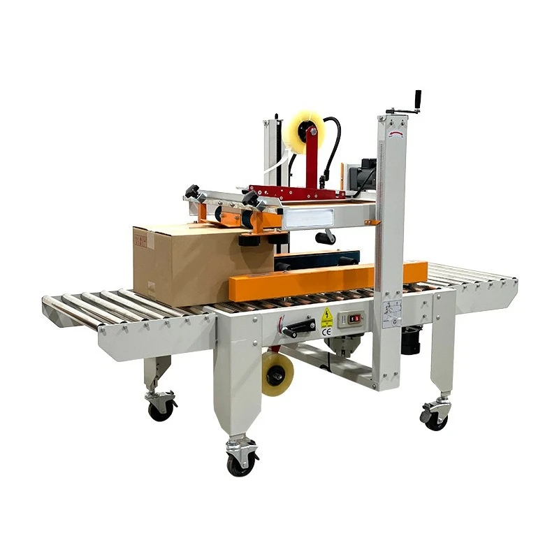 Left and right upper drive one-character sealing machine express carton baler
Left and right upper drive one-character sealing machine express carton baler