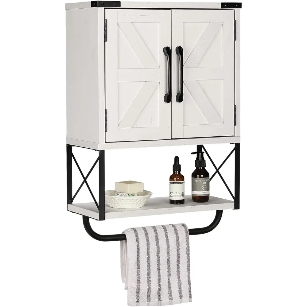 Farmhouse Rustic Medicine Cabinet with Two Barn Door,Wood Wall Mounted Storage Cabinet with Adjustable Shelf and Towel Bar
Farmhouse Rustic Medicine Cabinet with Two Barn Door,Wood Wall Mounted Storage Cabinet with Adjustable Shelf and Towel Bar