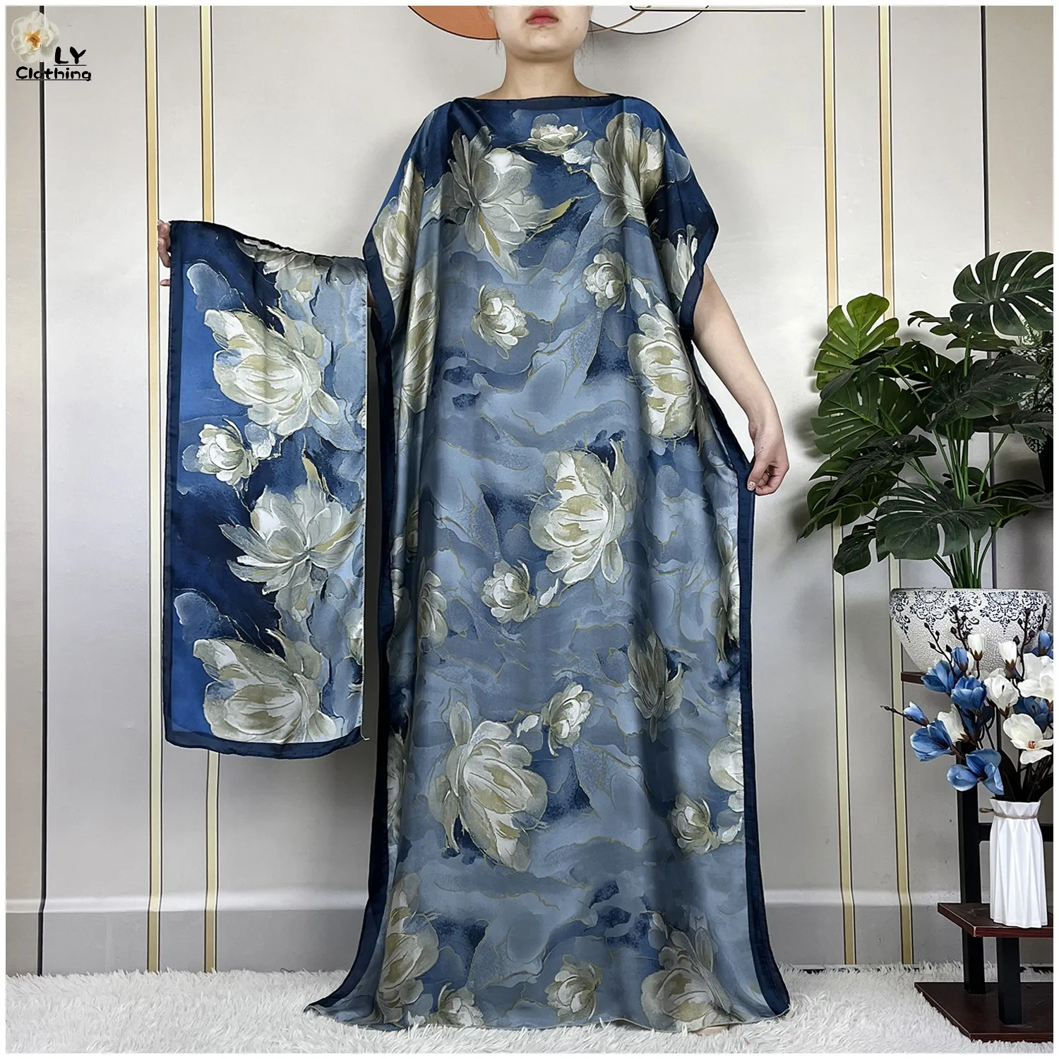 2024 New Dubai Summer Fashion For Women Printed Silk Soft Loose Femme Robe African Islam Maxi Woman Casual Dresses With Turban
2024 New Dubai Summer Fashion For Women Printed Silk Soft Loose Femme Robe African Islam Maxi Woman Casual Dresses With Turban